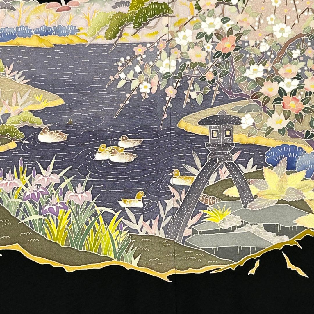 【625】加賀友禅作家「北田弓子」落款入り 黒留袖