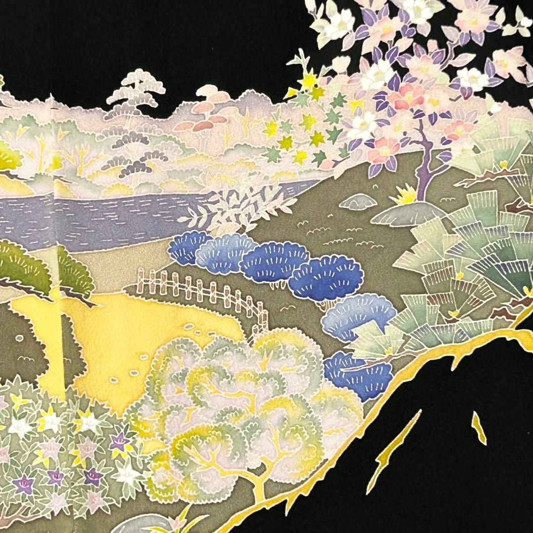 【625】加賀友禅作家「北田弓子」落款入り 黒留袖