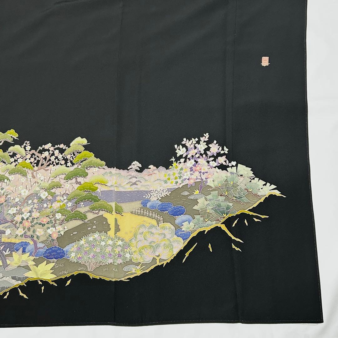 【625】加賀友禅作家「北田弓子」落款入り 黒留袖