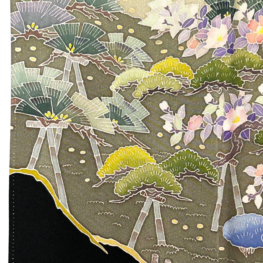 【625】加賀友禅作家「北田弓子」落款入り 黒留袖