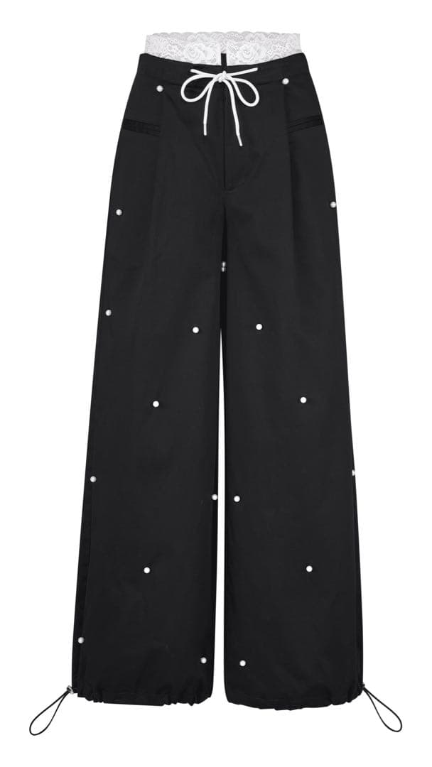 ANDWANG Pearl dot nylon pants パール パンツ