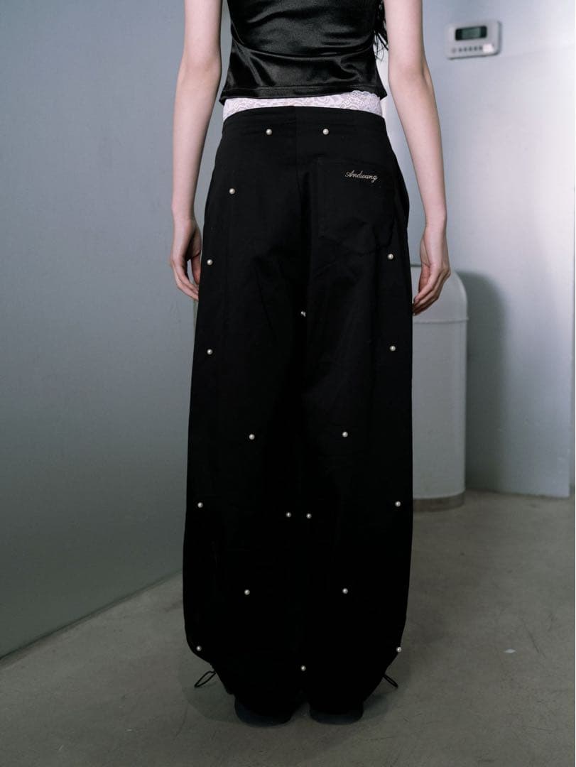 ANDWANG Pearl dot nylon pants パール パンツ