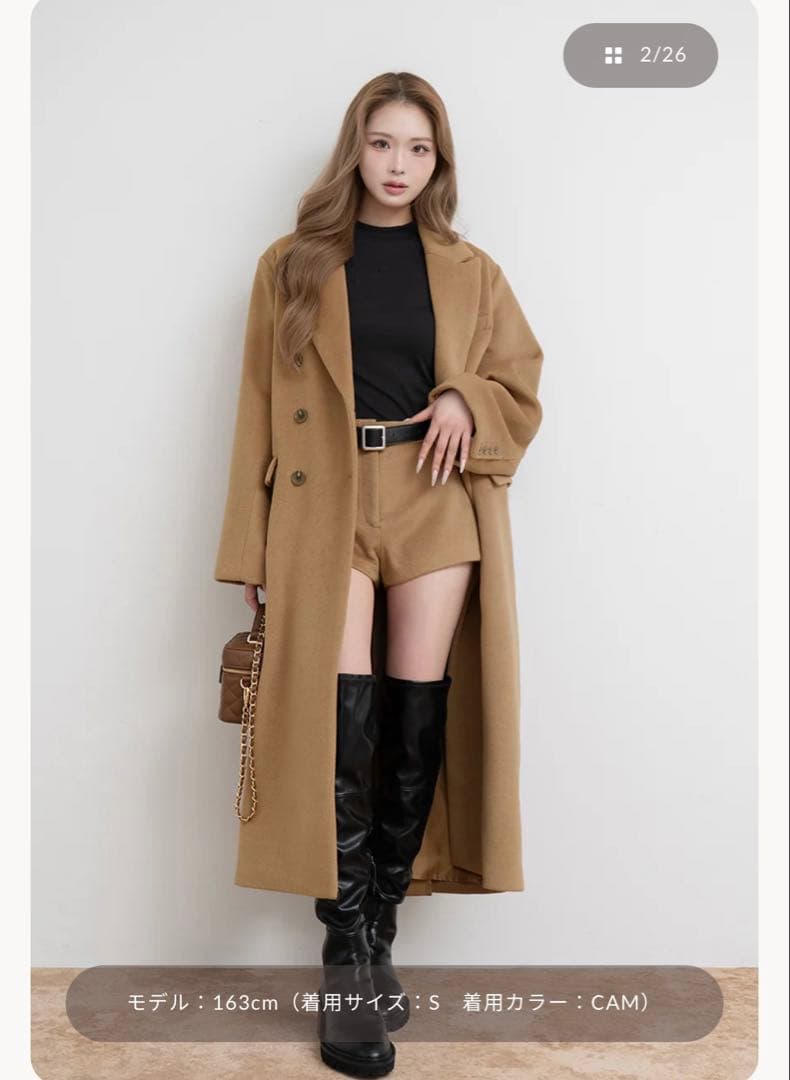 ダーリッチ　メルトンミドルショートパンツ　キャメル　M 新品