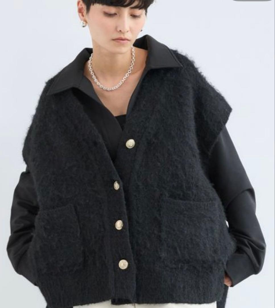 起毛金ボタンベスト/ハンドウォッシャブル＊バンヤード