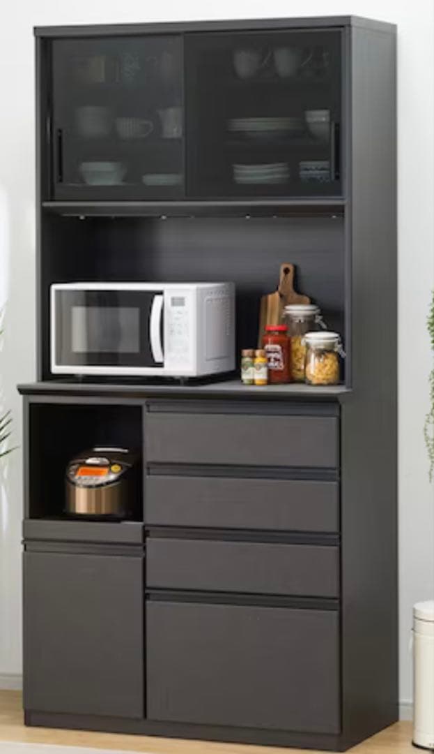 ダークグレー 食器棚・キッチンボード