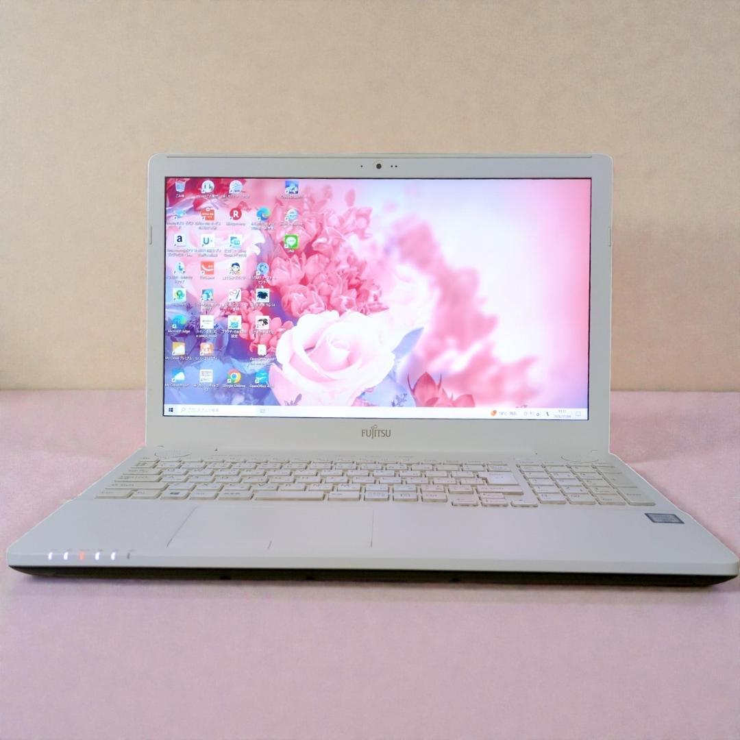 値下げ ノートパソコン 富士通 白 Windows11 i7 SSD１TB