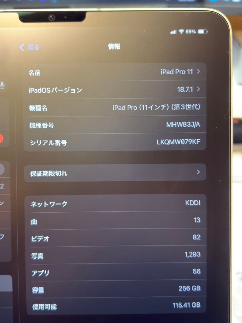 iPad Pro 11 第3世代 256GB Cellularモデル シルバー