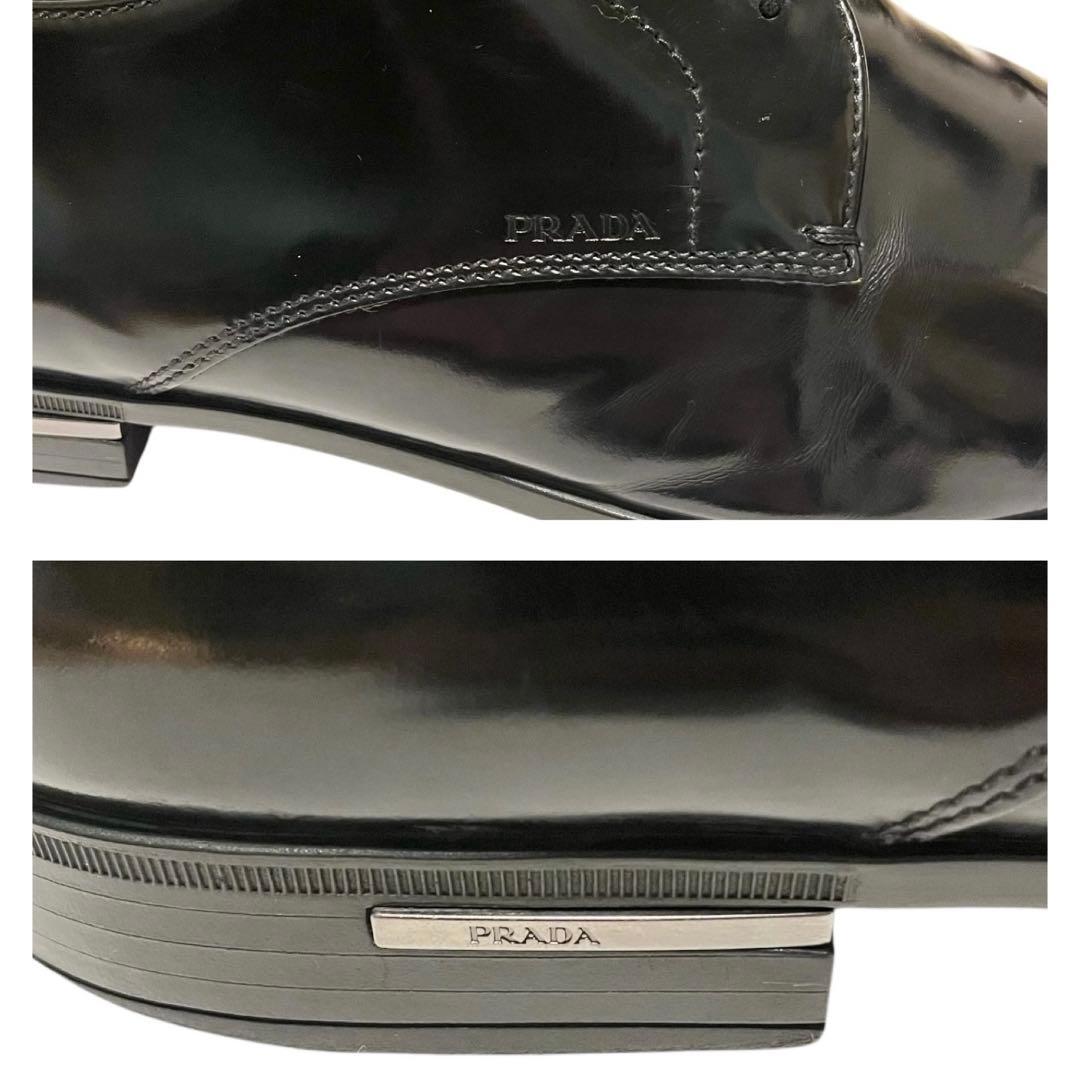 【美品】◾️PRADA◾️ドレスシューズ◾️プレーントゥ◾️ブランドロゴ◾️ブラック