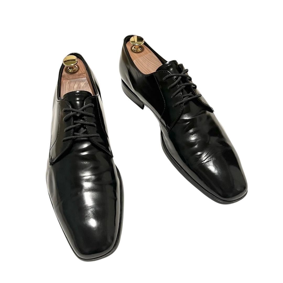 【美品】◾️PRADA◾️ドレスシューズ◾️プレーントゥ◾️ブランドロゴ◾️ブラック