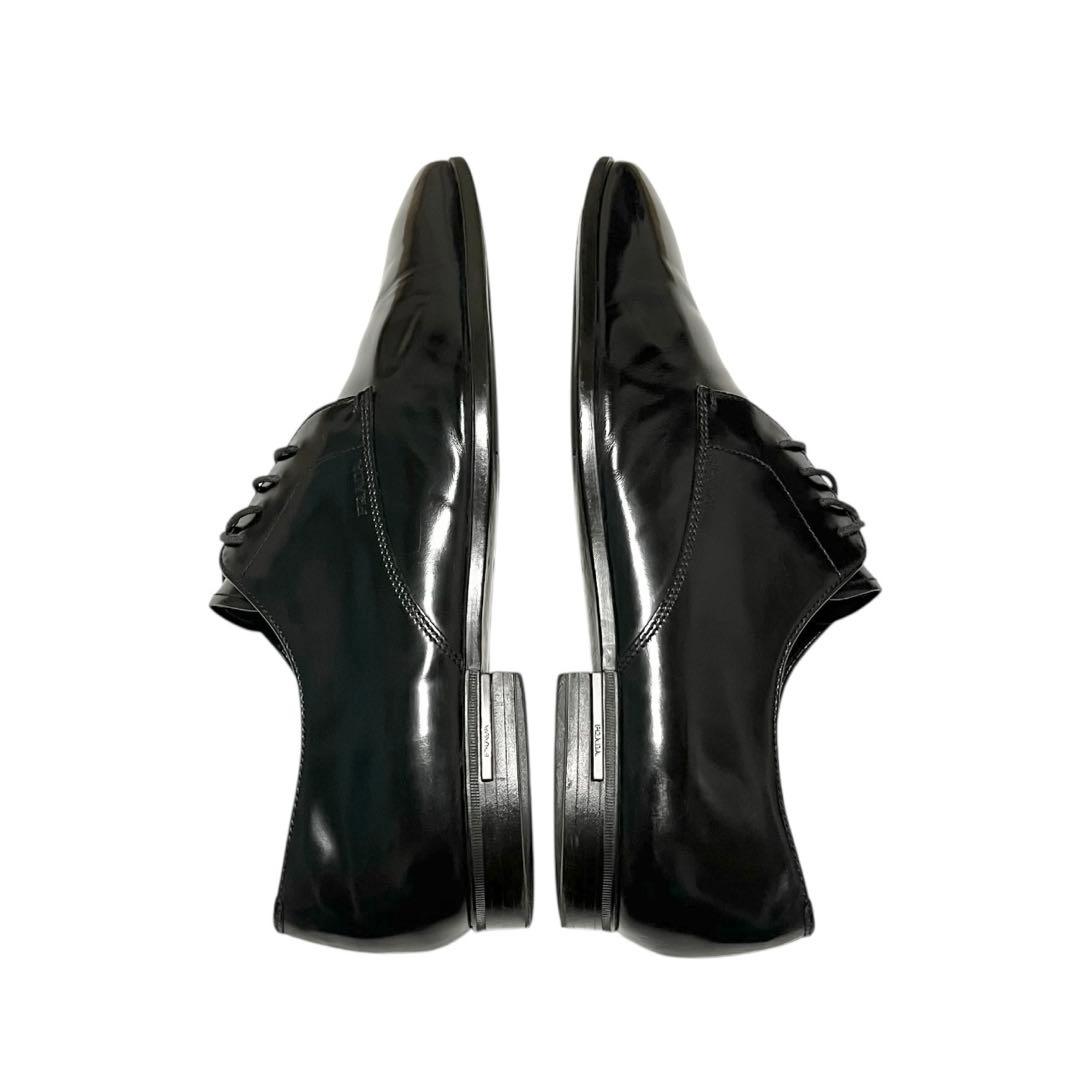 【美品】◾️PRADA◾️ドレスシューズ◾️プレーントゥ◾️ブランドロゴ◾️ブラック