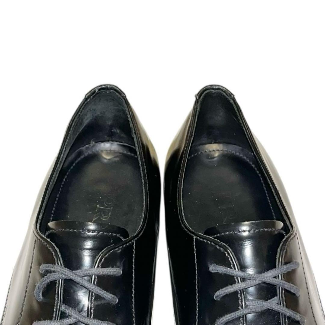【美品】◾️PRADA◾️ドレスシューズ◾️プレーントゥ◾️ブランドロゴ◾️ブラック