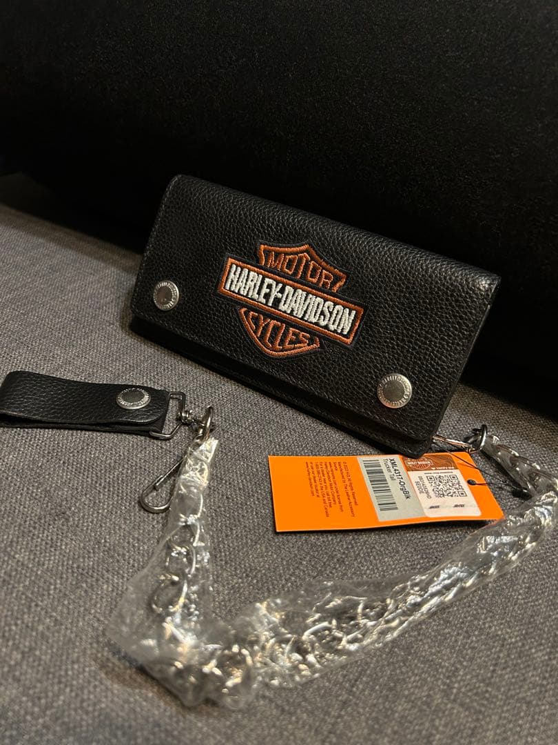 【新品】Harley-Davidson ロゴ刺繍 ブラックウォレット