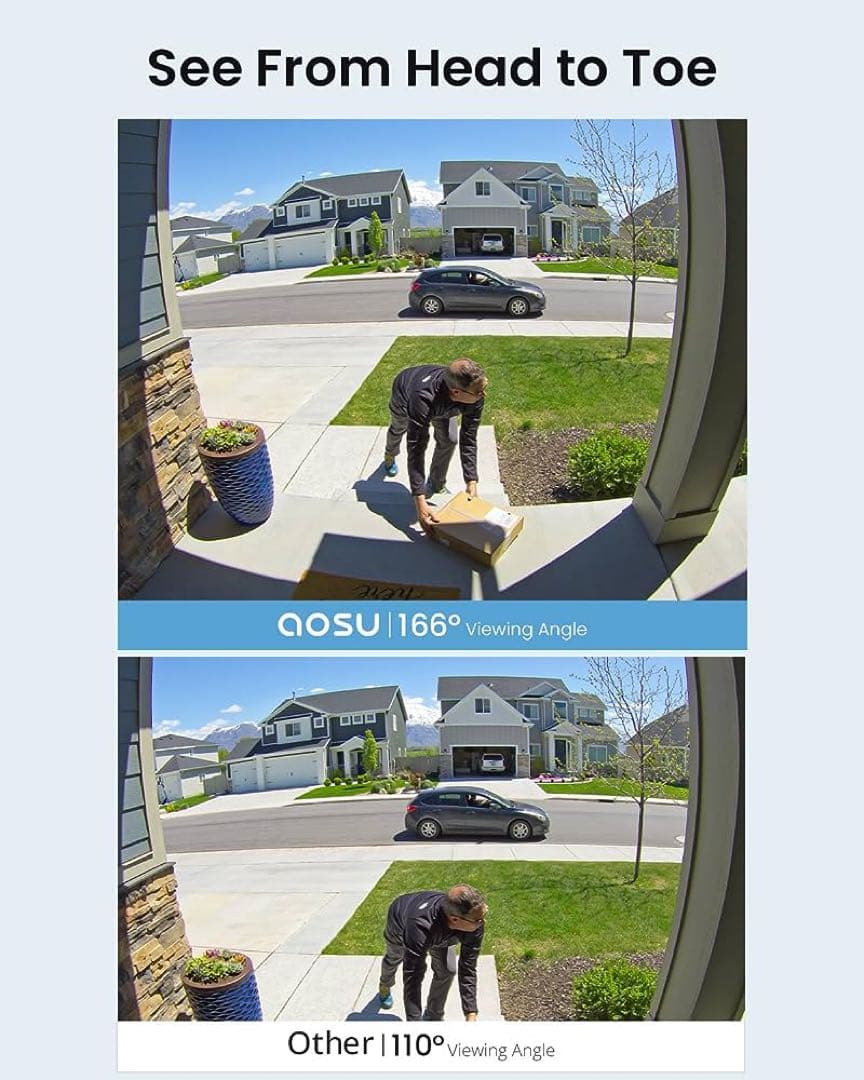 ❇️送料無料❇️ AOSU 5MP画質 インターホン ワイヤレス ドアベル