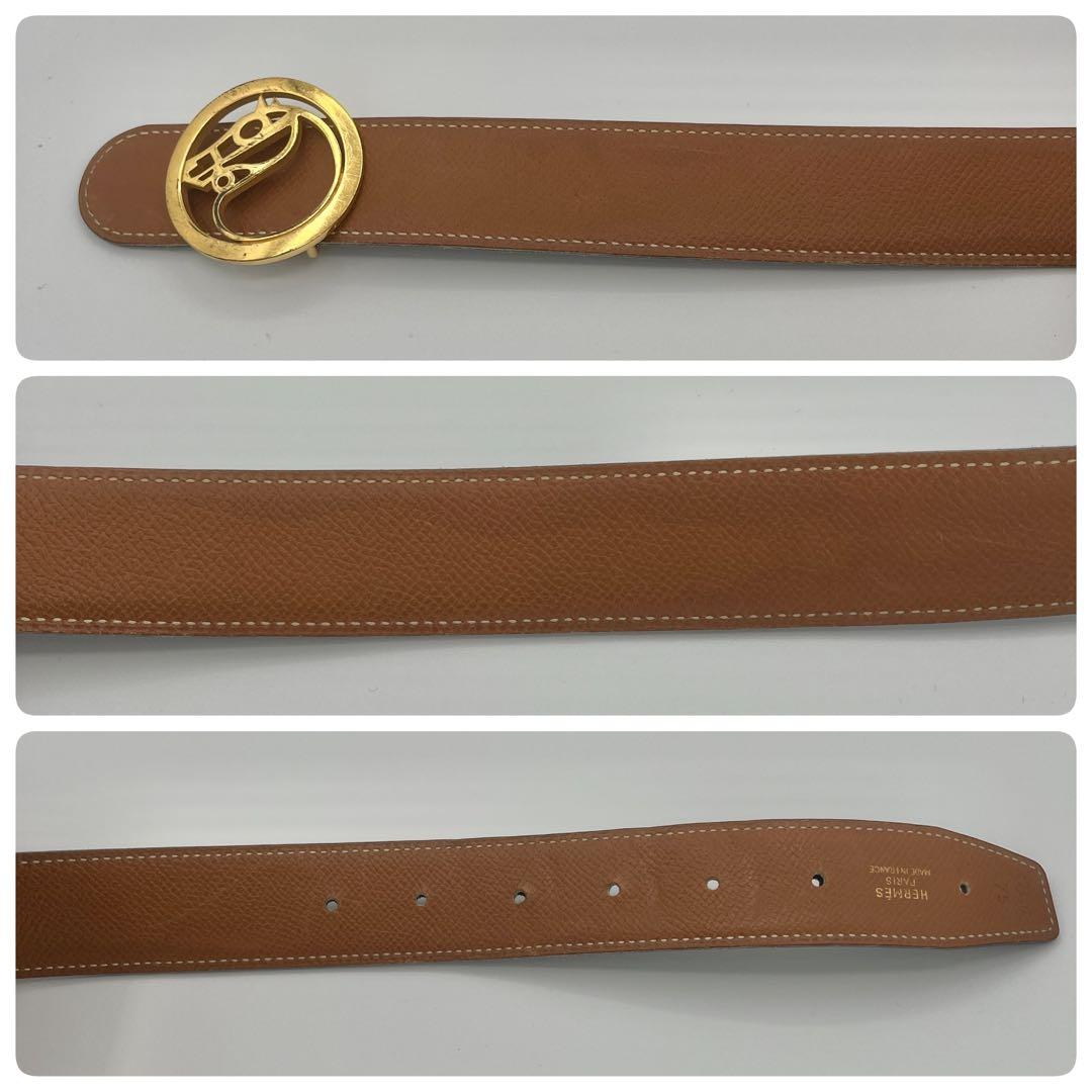 HERMES エルメス　ベルト レザー ホースモチーフ　75 ○Z刻印