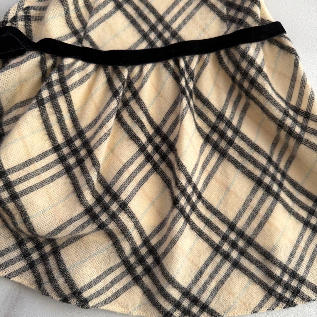 BURBERRY BLUE LABEL チェック ベロア リボン ワンピース