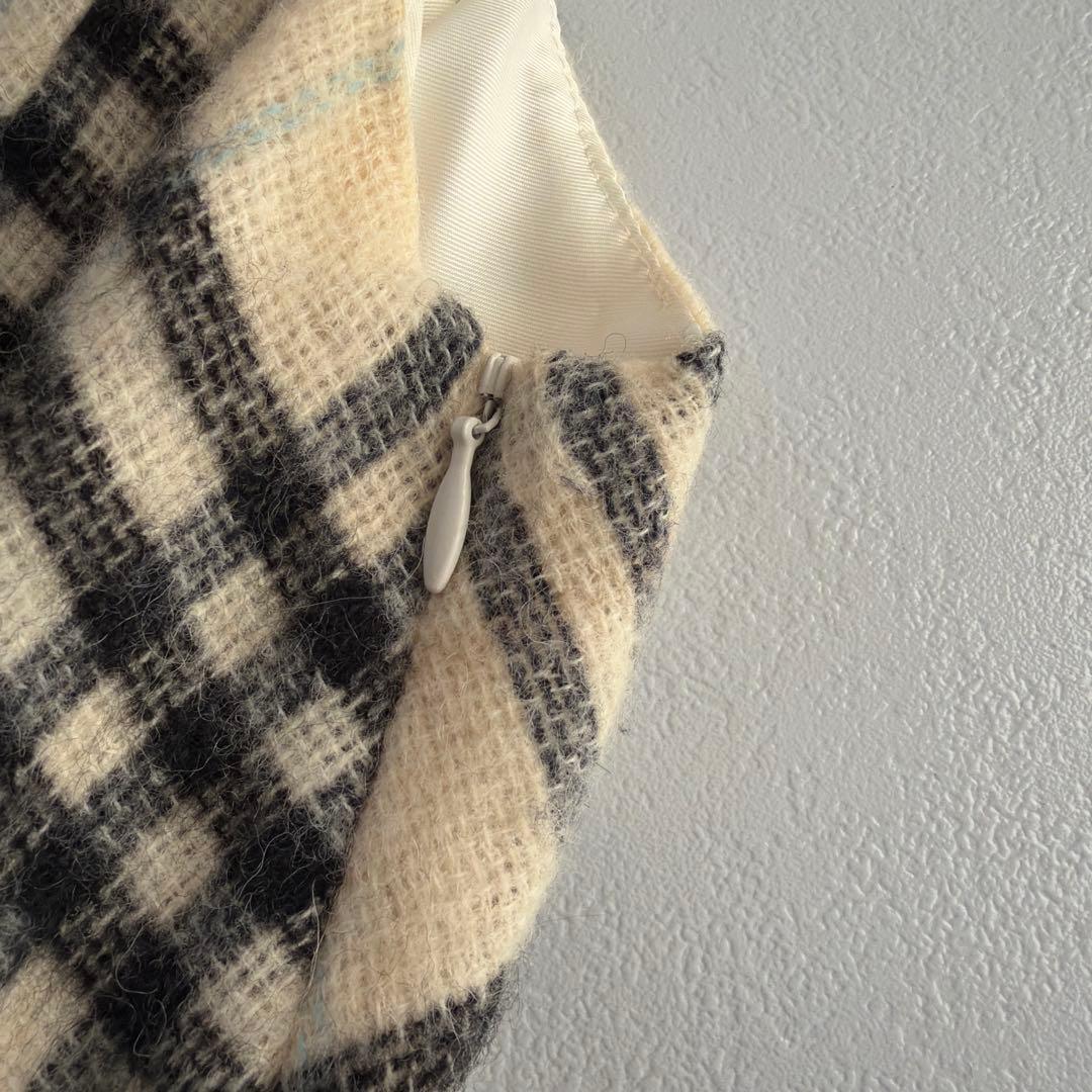 BURBERRY BLUE LABEL チェック ベロア リボン ワンピース