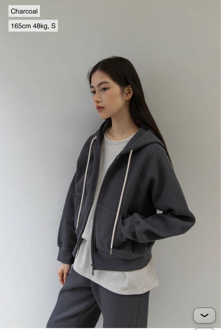 トップス OHOTORO Nap Waffle Zipper Hoodie