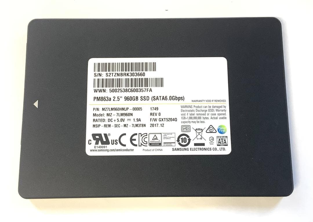 ③-WA342-SAMSUNG SATA 960GB SSD 2.5 1点
