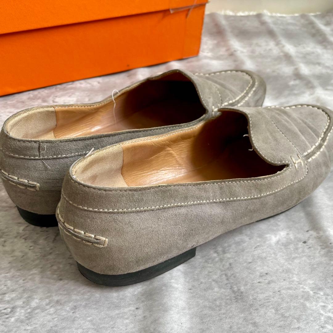 箱あり エルメス ローファー モカシン スエード コンスタンス 40 24.5㎝