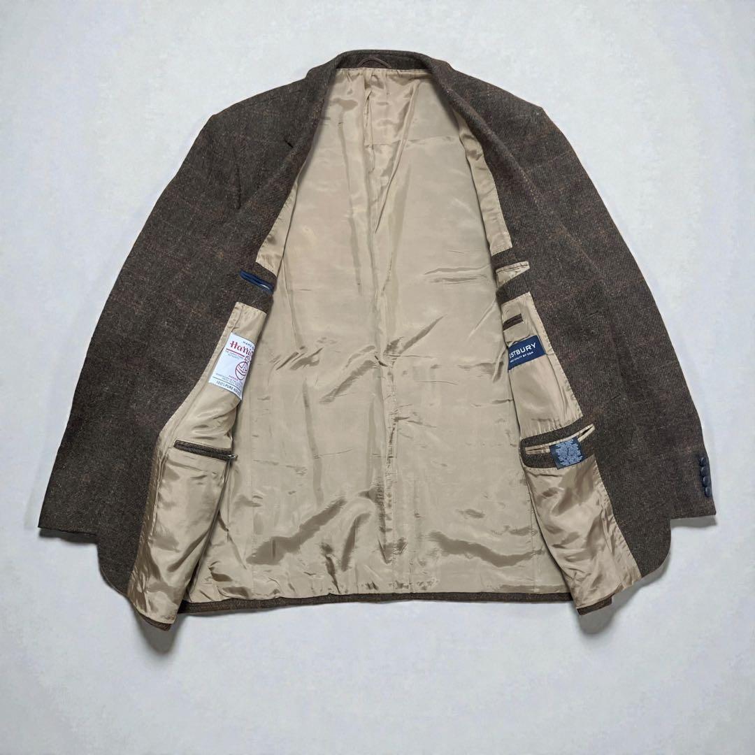 ハリスツイード80~90s USA製 ウール ツイードパッチテーラードジャケット