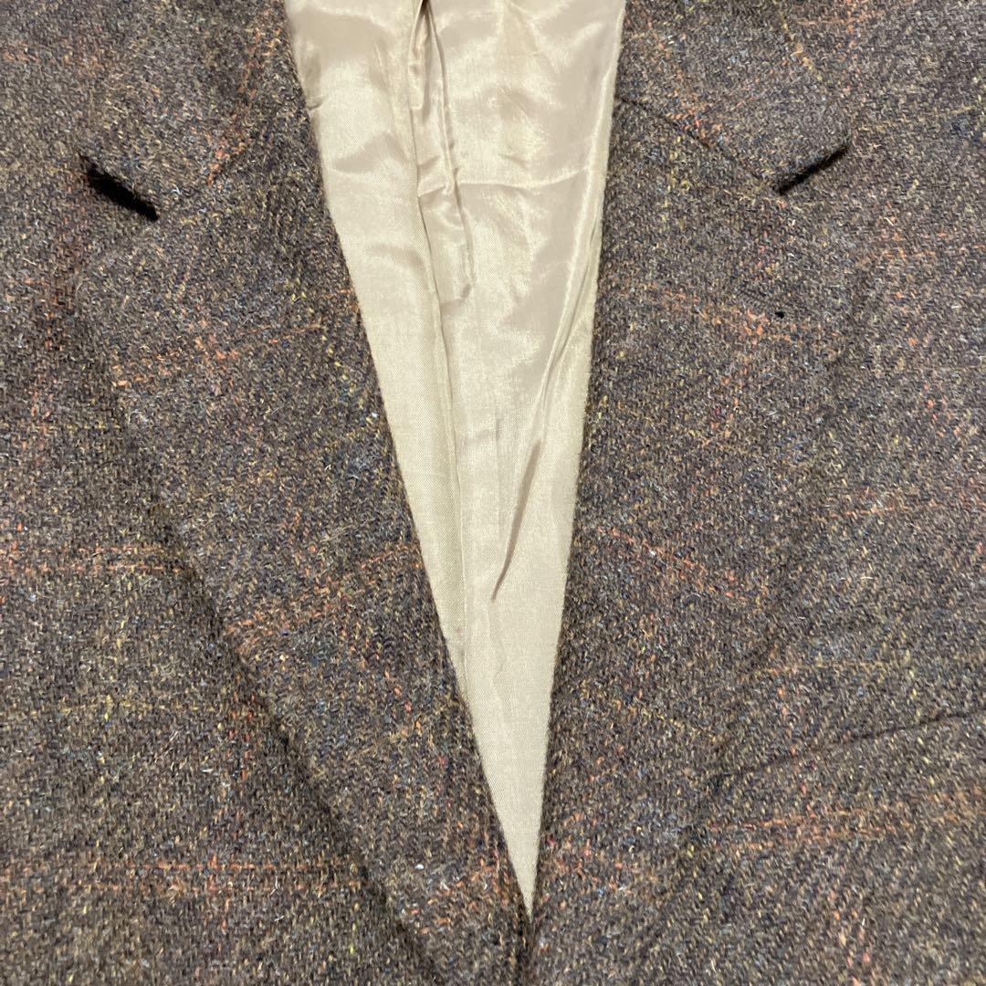 ハリスツイード80~90s USA製 ウール ツイードパッチテーラードジャケット