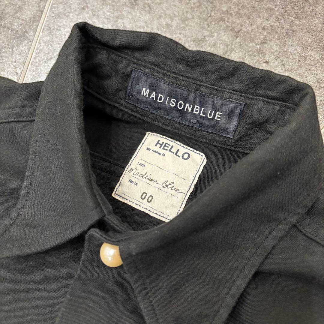 【パールボタン】 マディソンブルー　シャツワンピース　ロングシャツ　コットン