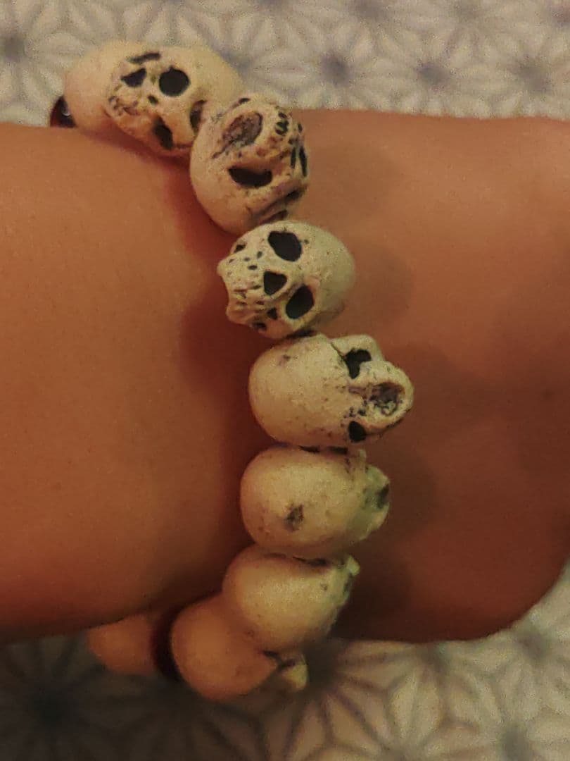 辰巳又助　陶器　髑髏数珠