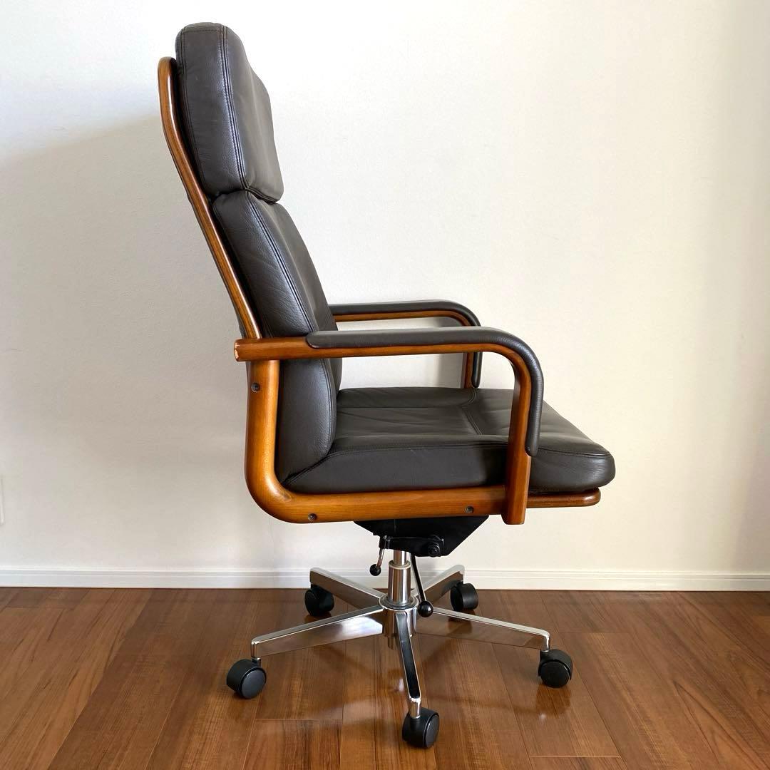 karimoku 本革張りデスクチェアー