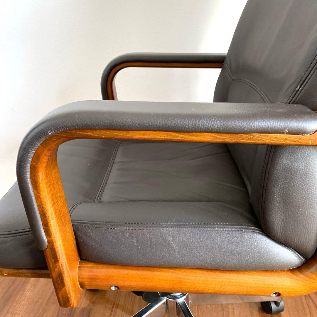 karimoku 本革張りデスクチェアー