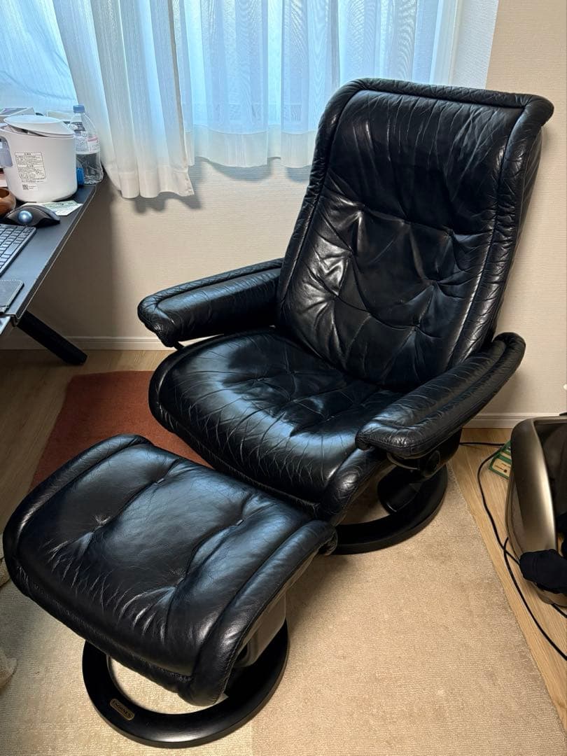 美品 Ｌサイズ エコーネス ロイヤル ブラック ストレスレス①