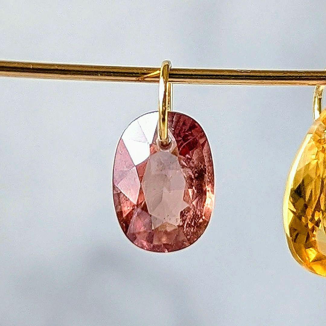 ♢N♢K18 ピンクジルコン＆イエローシトリン セットチャ―ム