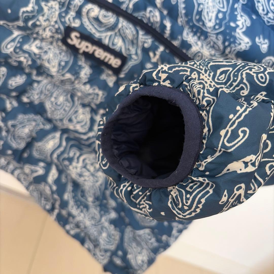 supreme micro down ペイズリー柄 ブルー Sサイズ