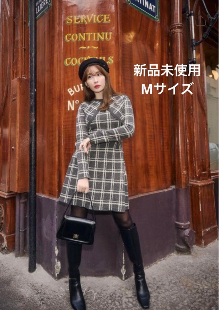 ワンピース herlipto Pantheon Checked Knit Dress