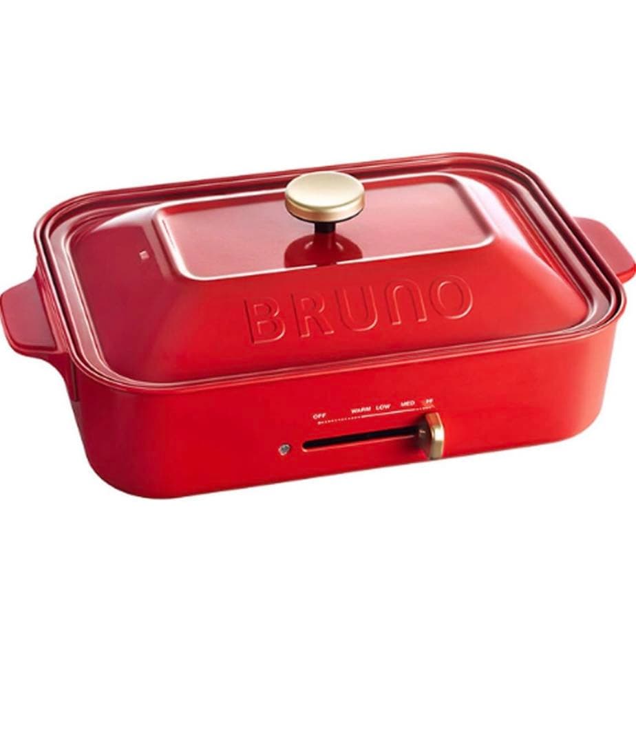 《新品》BRUNO コンパクトホットプレート レッド BOE021-RD