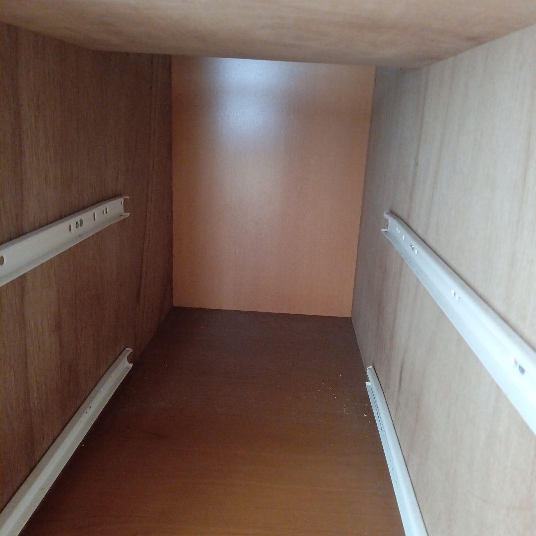 テレビ台 天然木 ブラウン 3引き出し ガラス扉