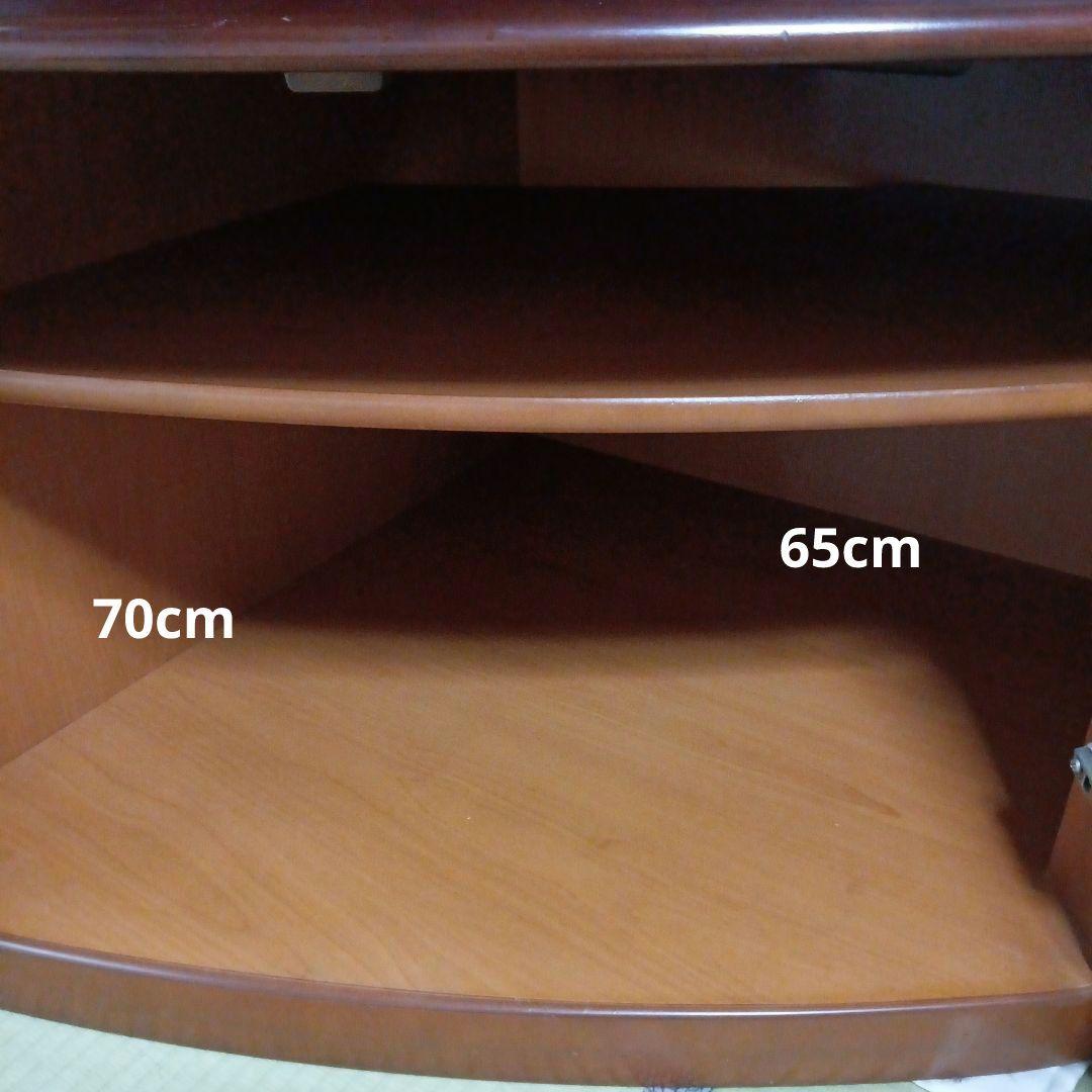 テレビ台 天然木 ブラウン 3引き出し ガラス扉