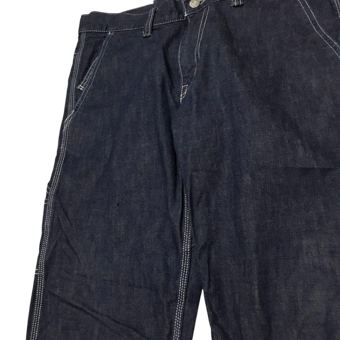 美品　桃太郎ジーンズ　ダイヤキルト　ハーフショートペインタージーンズ　デニム