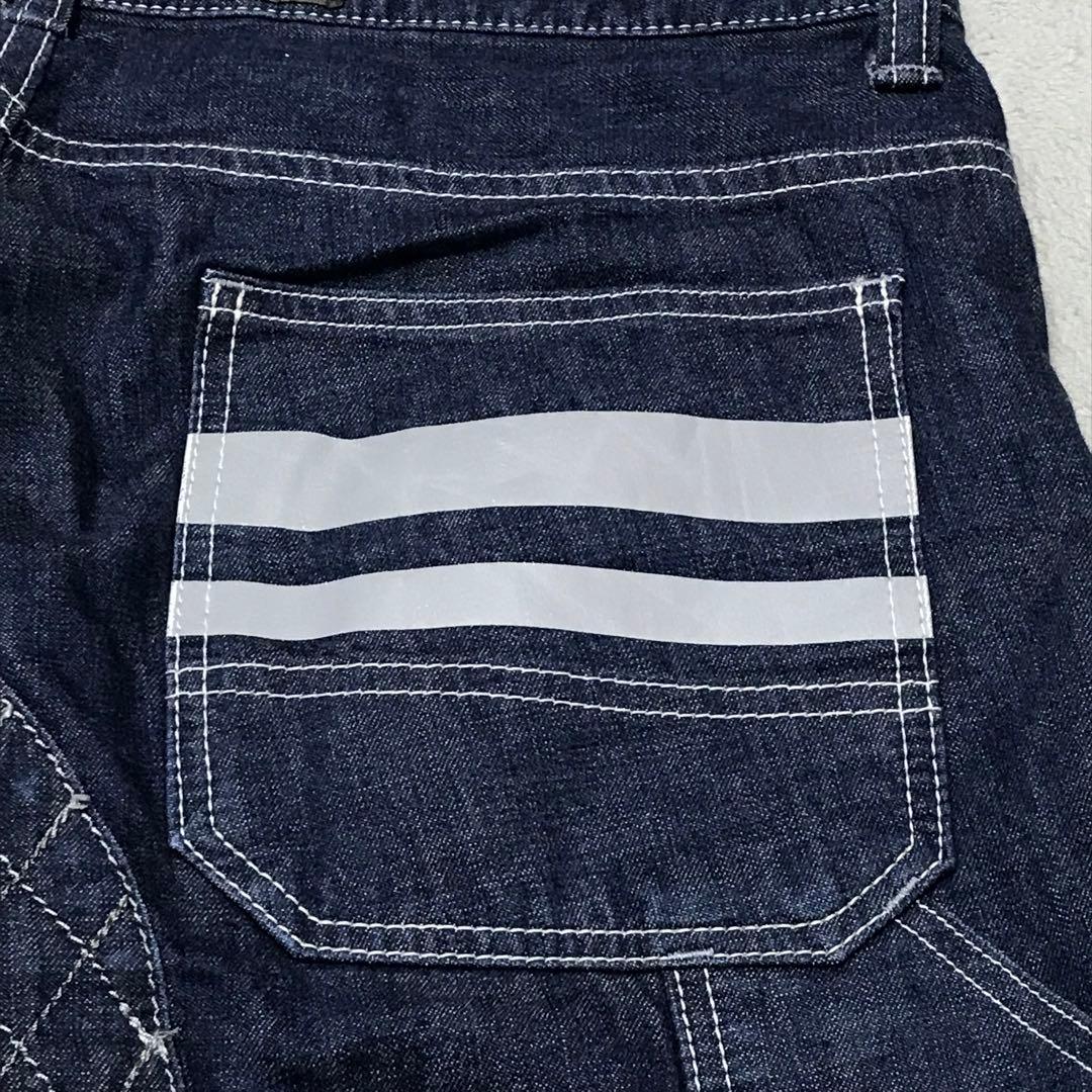 美品　桃太郎ジーンズ　ダイヤキルト　ハーフショートペインタージーンズ　デニム