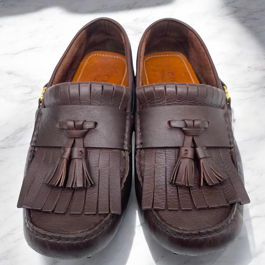 GUCCI インターロッキング　タッセル　ドライビングシューズ　茶