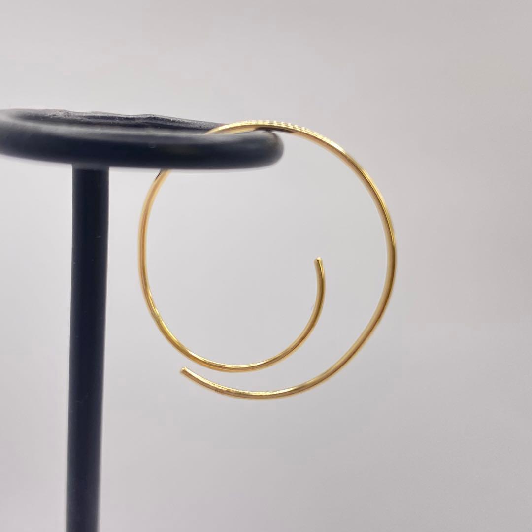 専用　18 刻印❤️ロングサークルピアス✨18金✨0.74g イエローゴールド