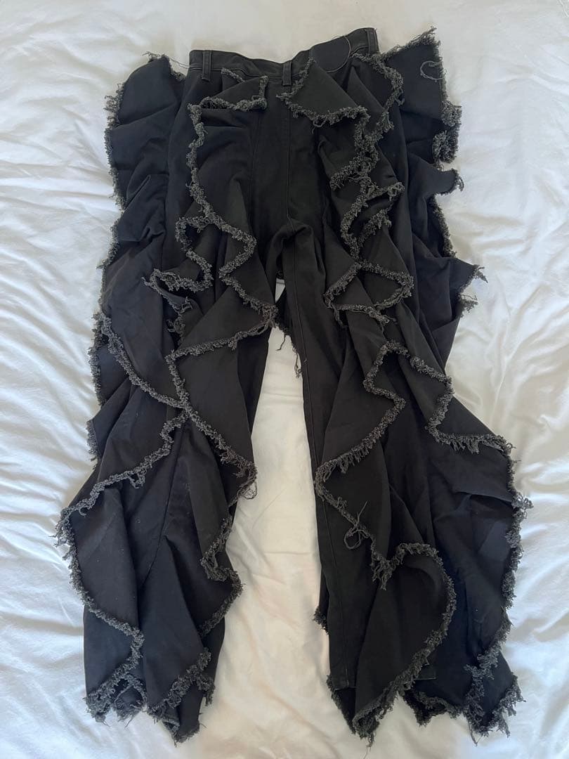 BELPER RAFFLE CHINO PANTS(BLACK) ラッフルパンツ