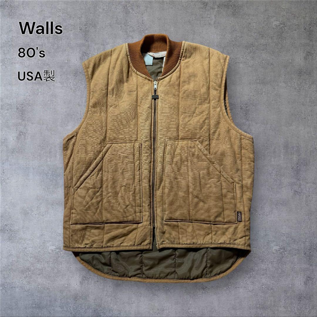 【1711】80年代USA製WallsキルティングダックベストTALONジッパー