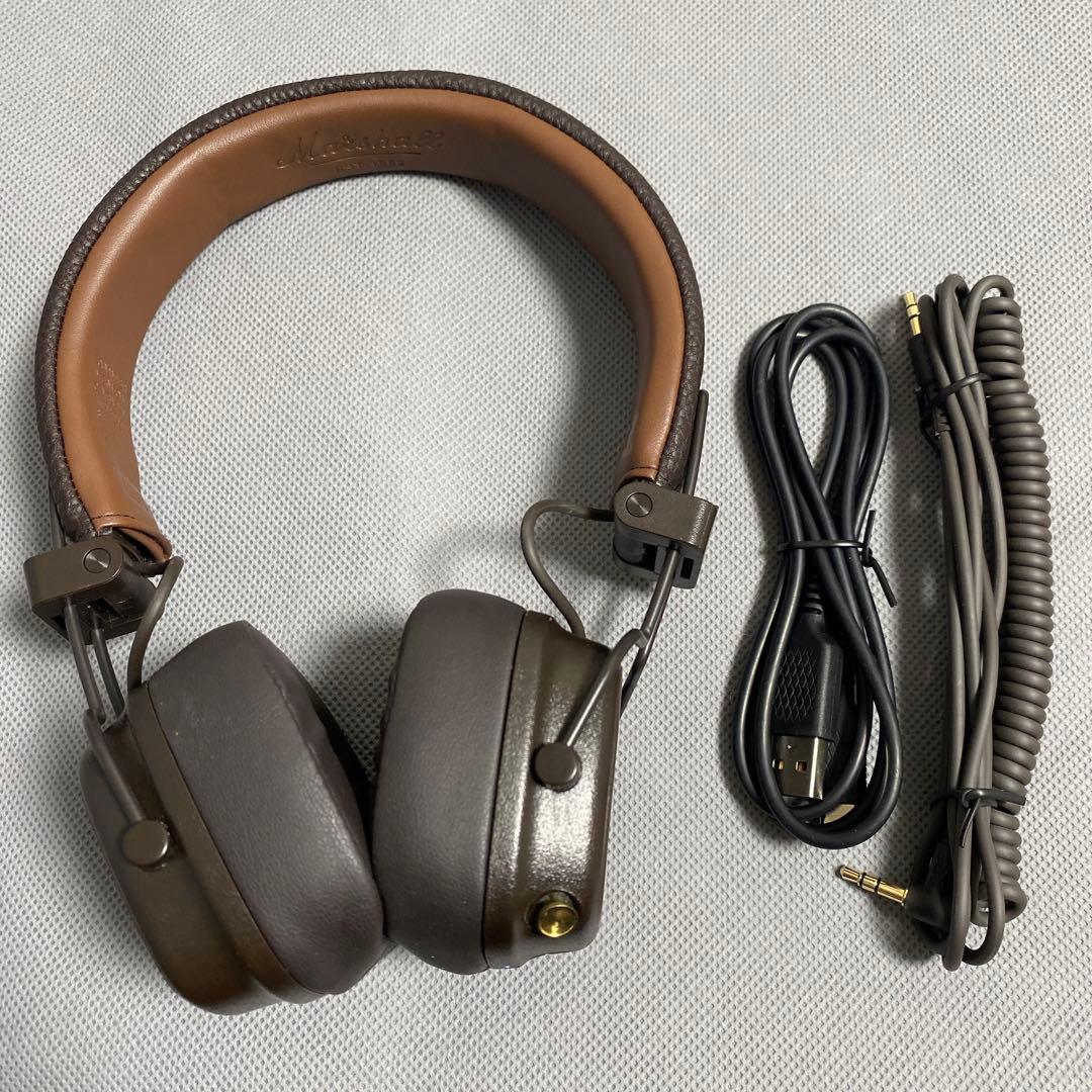 Marshall ワイヤレスオンイヤーヘッドホン Major IV ブラウン