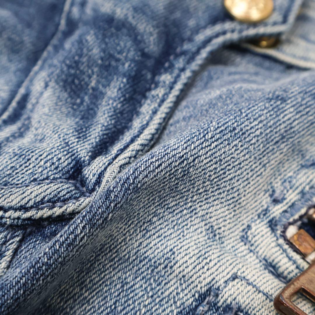 E3925◾️バルマン デニム ダメージ加工ホットパンツ