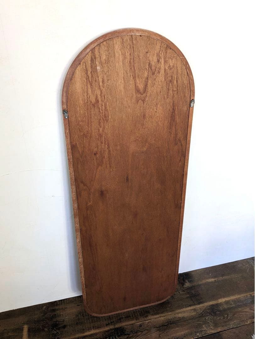 アーチ型 木製フレームミラー 姿見 全身鏡