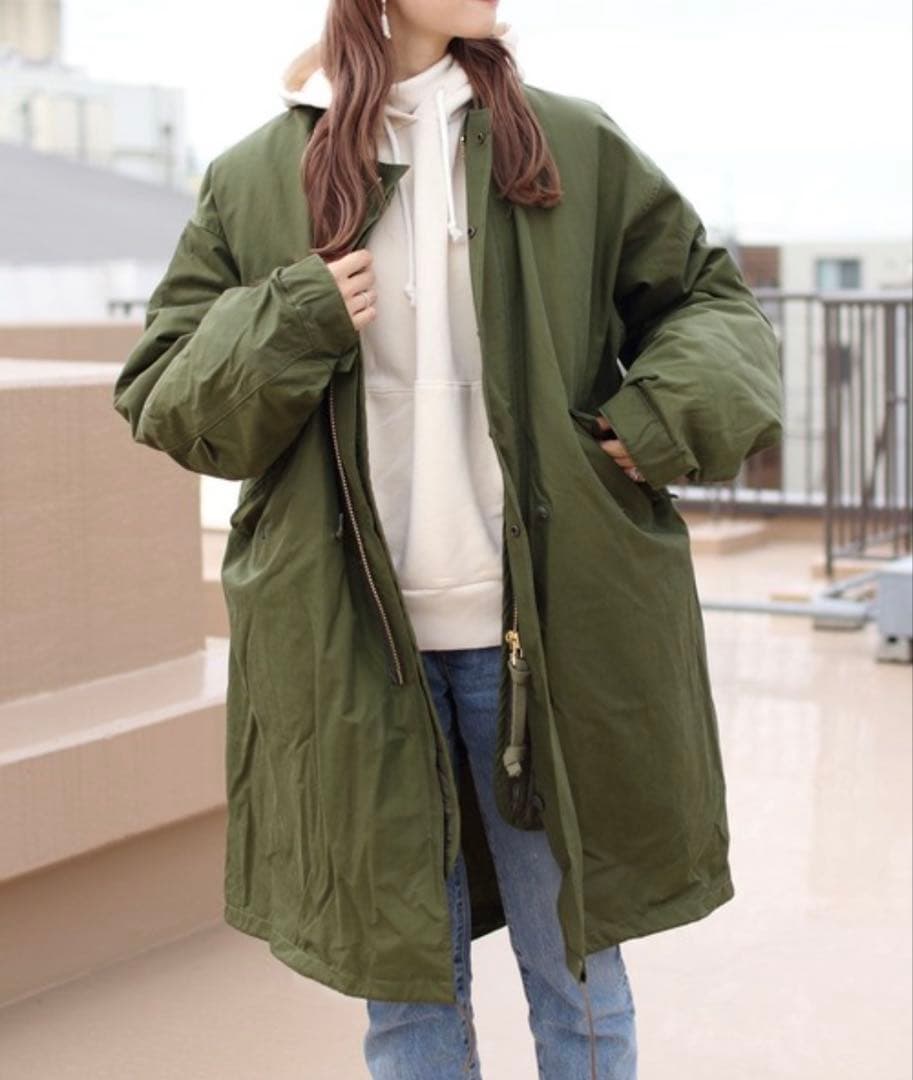 【美品】THE SHINZONE フィールドパーカー 34 カーキ ライナー付き