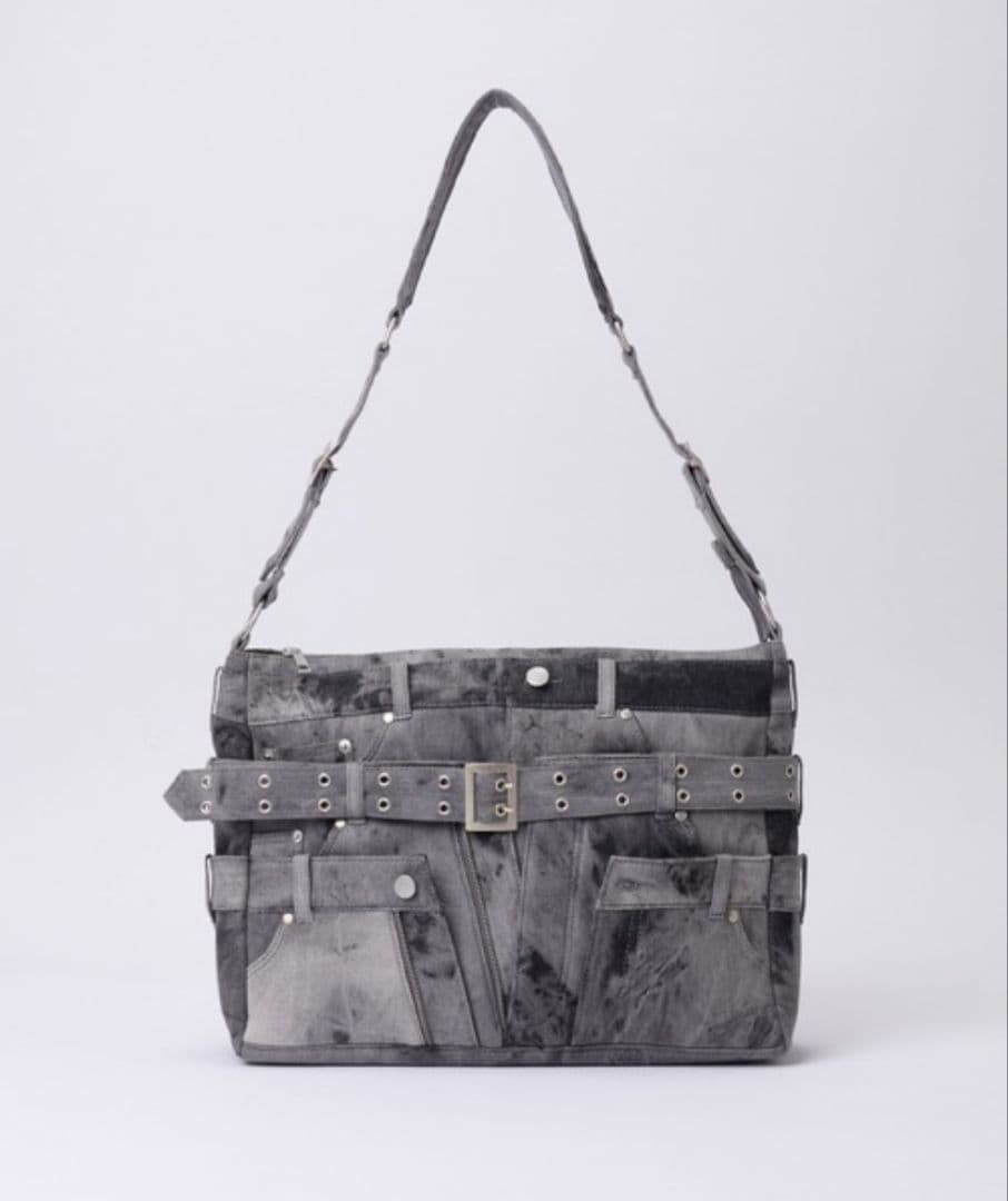 【GRANCY】クレイジーレイヤードデニムパンツデザインショルダーバッグ