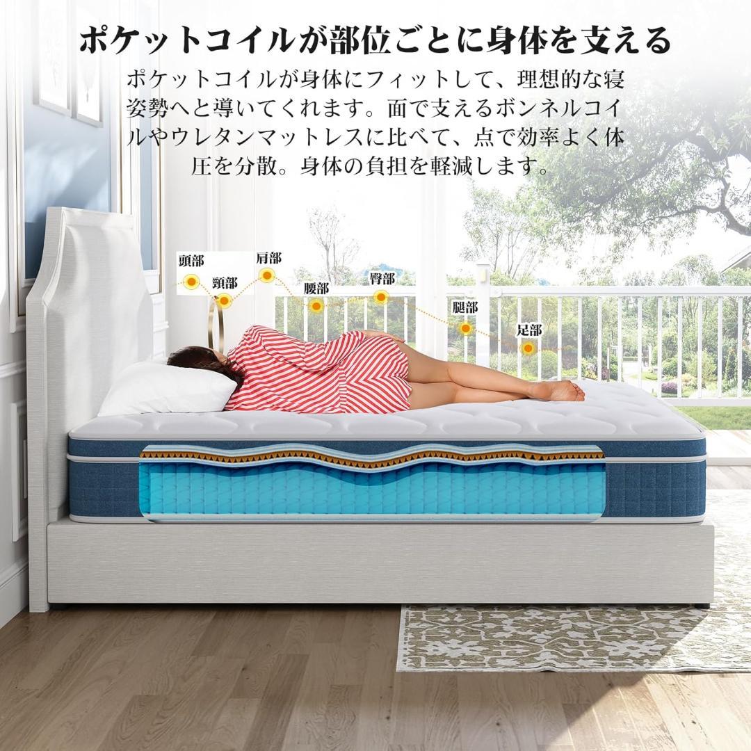 マットレス セミダブル 厚み20cm ポケットコイル 高反発