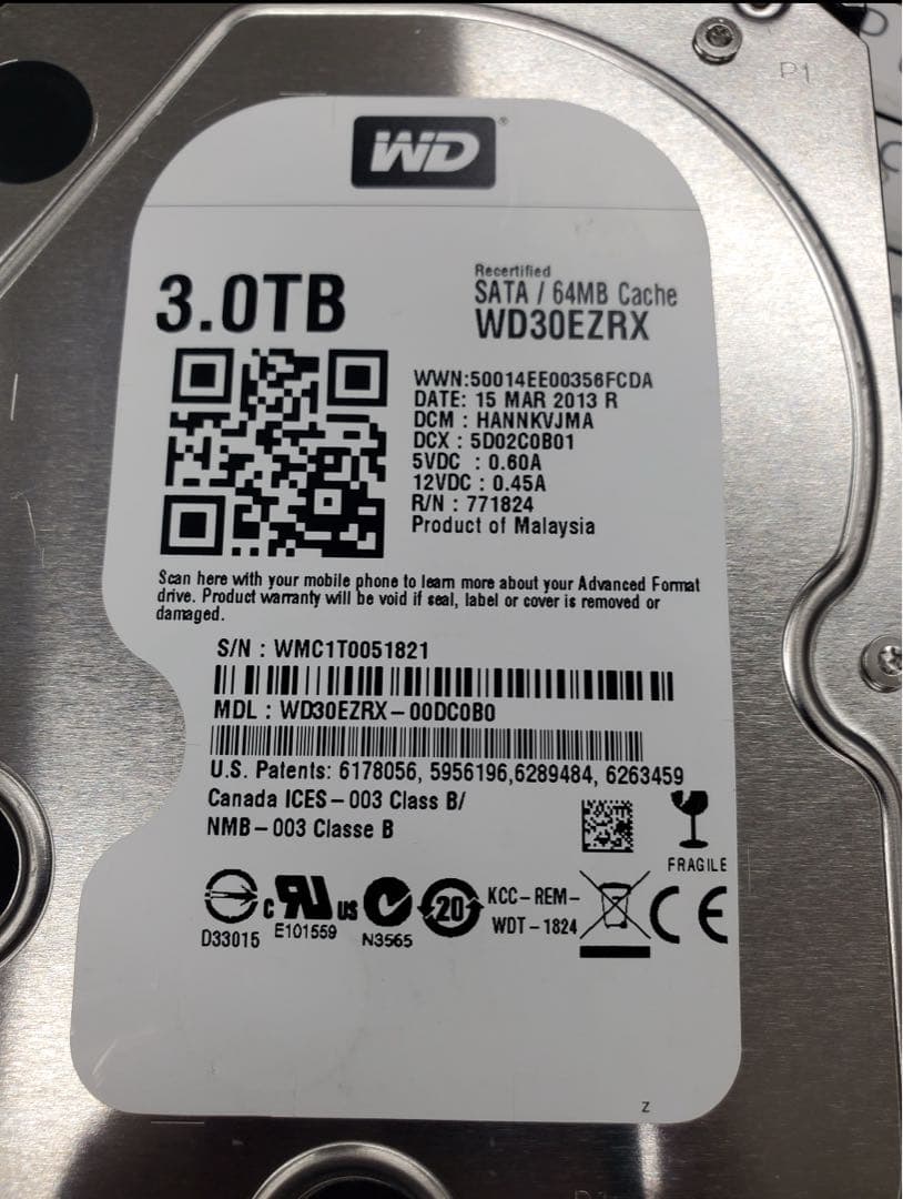 WD30EZRX 3.0TB 内蔵型　HDD