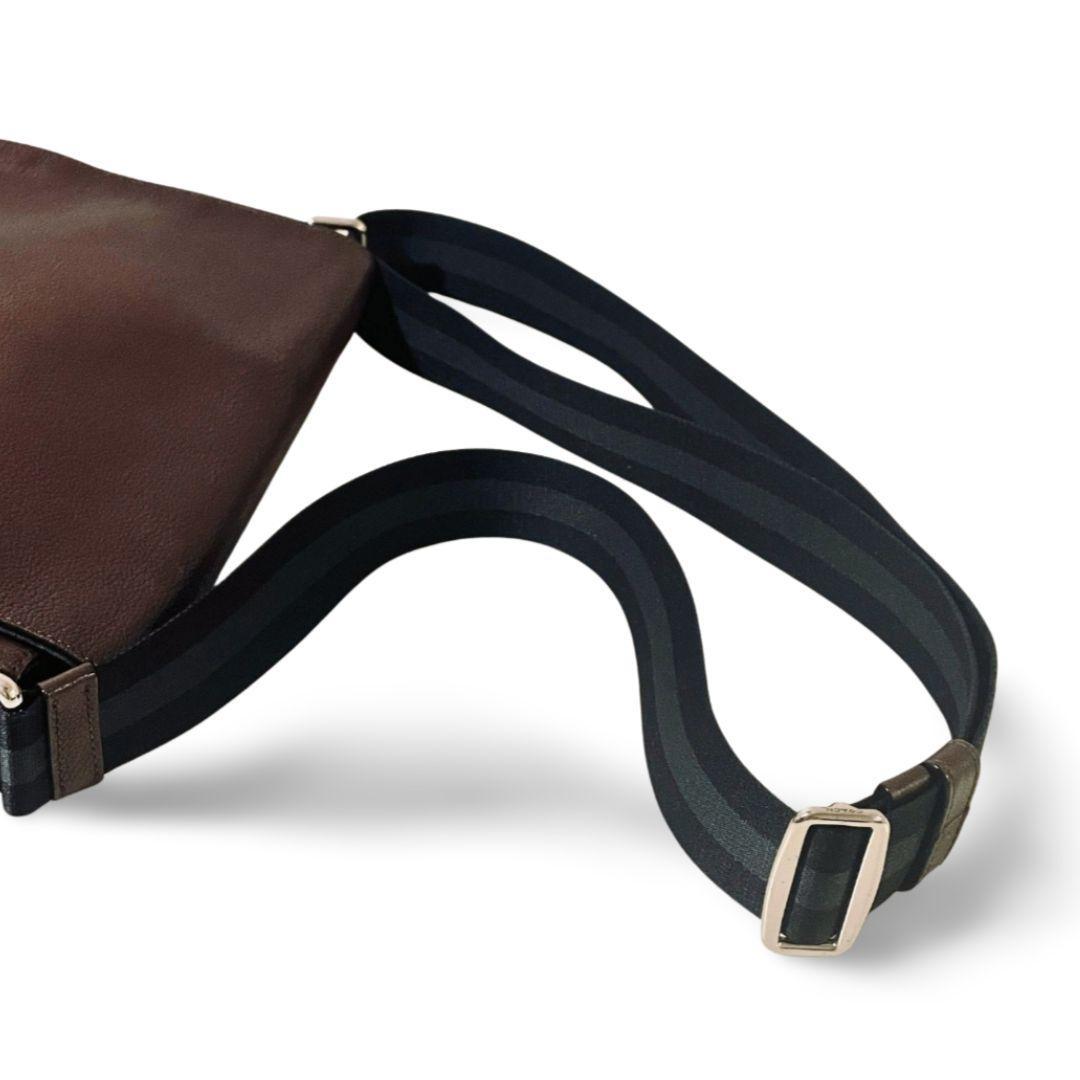 美品 COACH コーチ ショルダーバッグ レザー ダークブラウン F72362